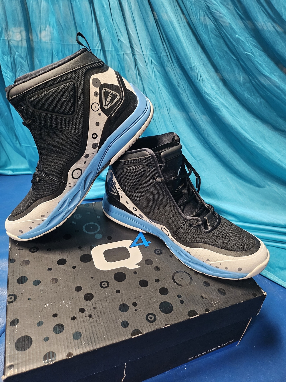 NWT Men's Q4 Aster White High-Top Basketball Sneakers In Black Size 11